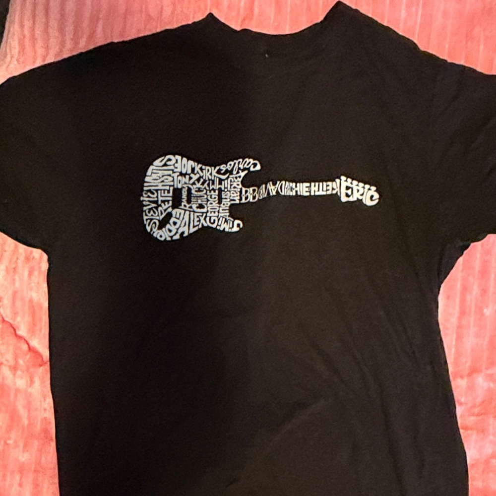 Black Graphic Guitar T-Shirt